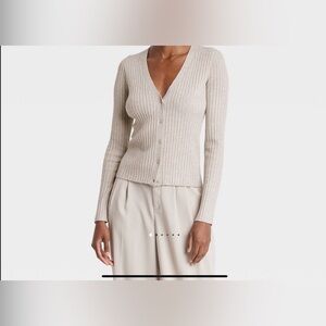 A NEW DAY WOMENS LARGE RIBBED CARDIGAN TAN COLOR